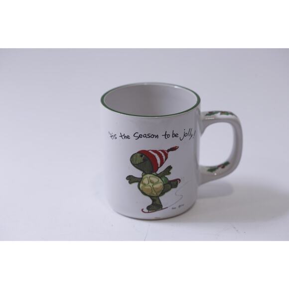 Enesco, Suzy's Zoo, Christmas, Coffee Cup, Ice Skating Turtle, ~ 250521-WH 717 - Picture 1 of 4